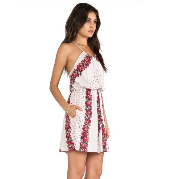Free People Simona Floral Roses Midi Backless Halter Dress WITH POCKETS Size M - Picture 13 of 14